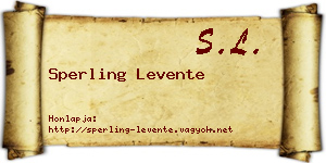 Sperling Levente névjegykártya