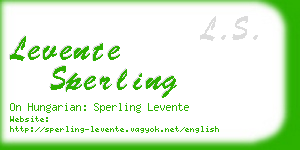 levente sperling business card